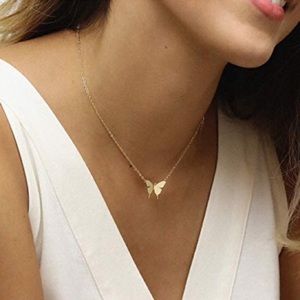 Simple Gold Butterfly Statement Necklace